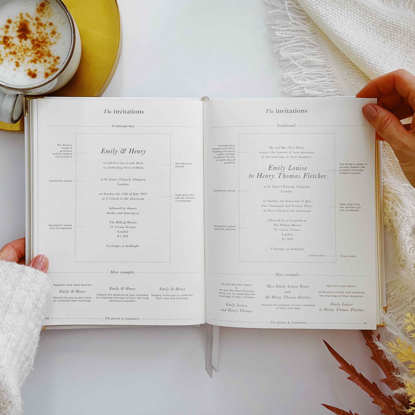 Blush and Gold Foil Luxury Wedding Planner Book with Gilt pages