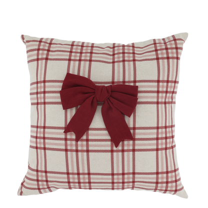 Red Christmas Cushion Cover with Bow