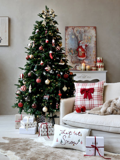 Red Christmas Cushion Cover with Bow