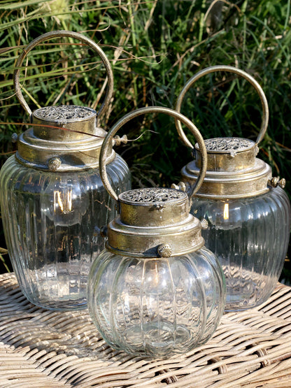 French stable Lantern -Antique Brass Finish H29/D15cm (only 1 left!)