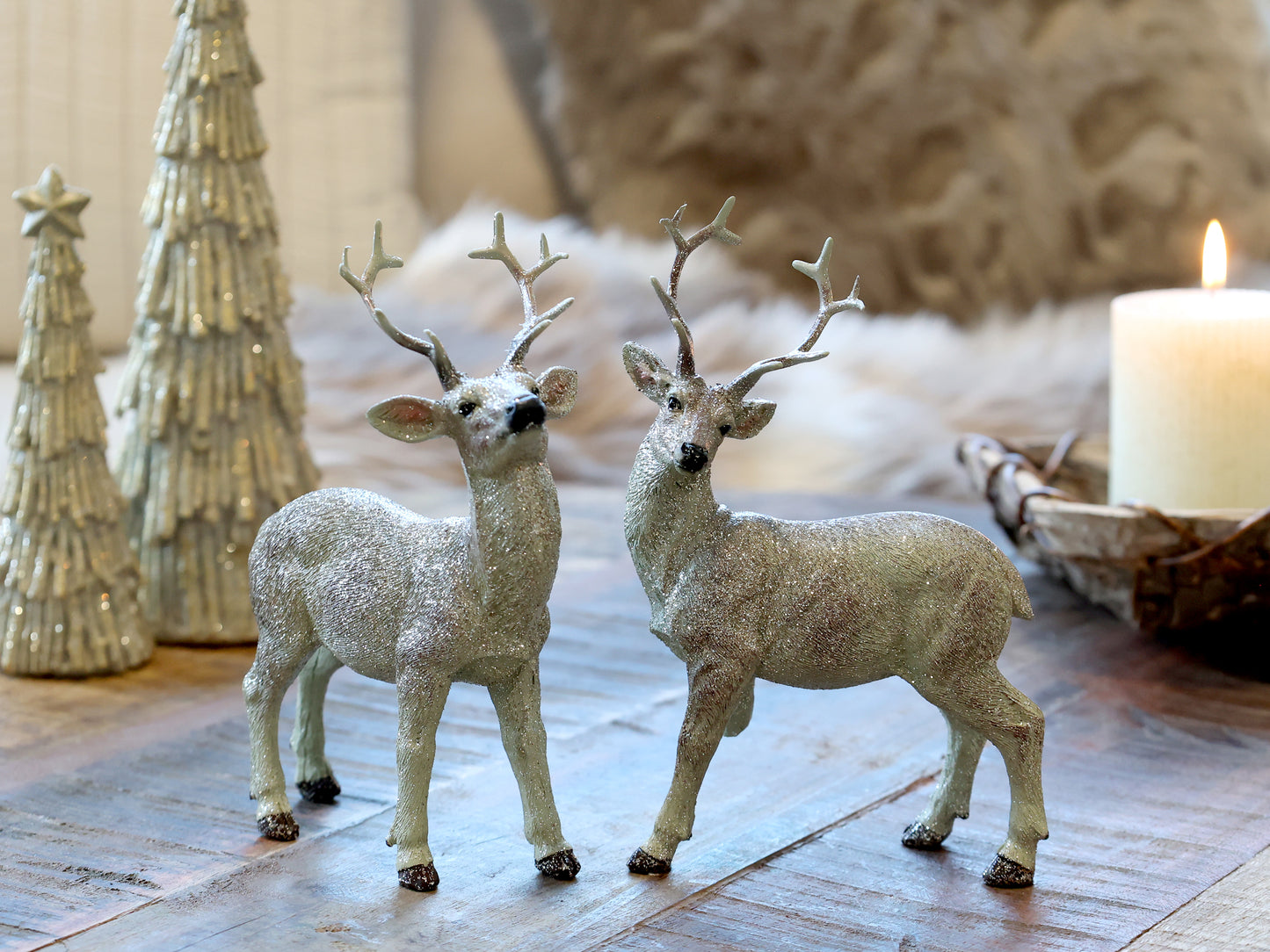 Reindeer with Glitter Set of 2 (only 3 left!)