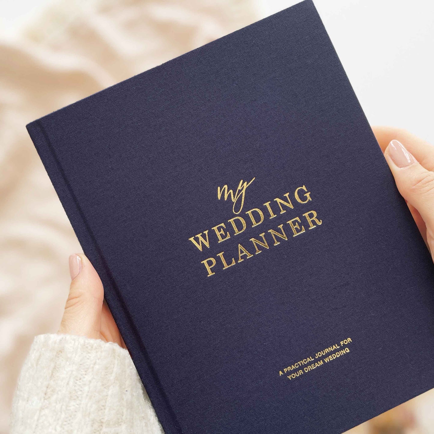 Navy Cloth Wedding Planner Book with Gold Foil + Gilt Edges