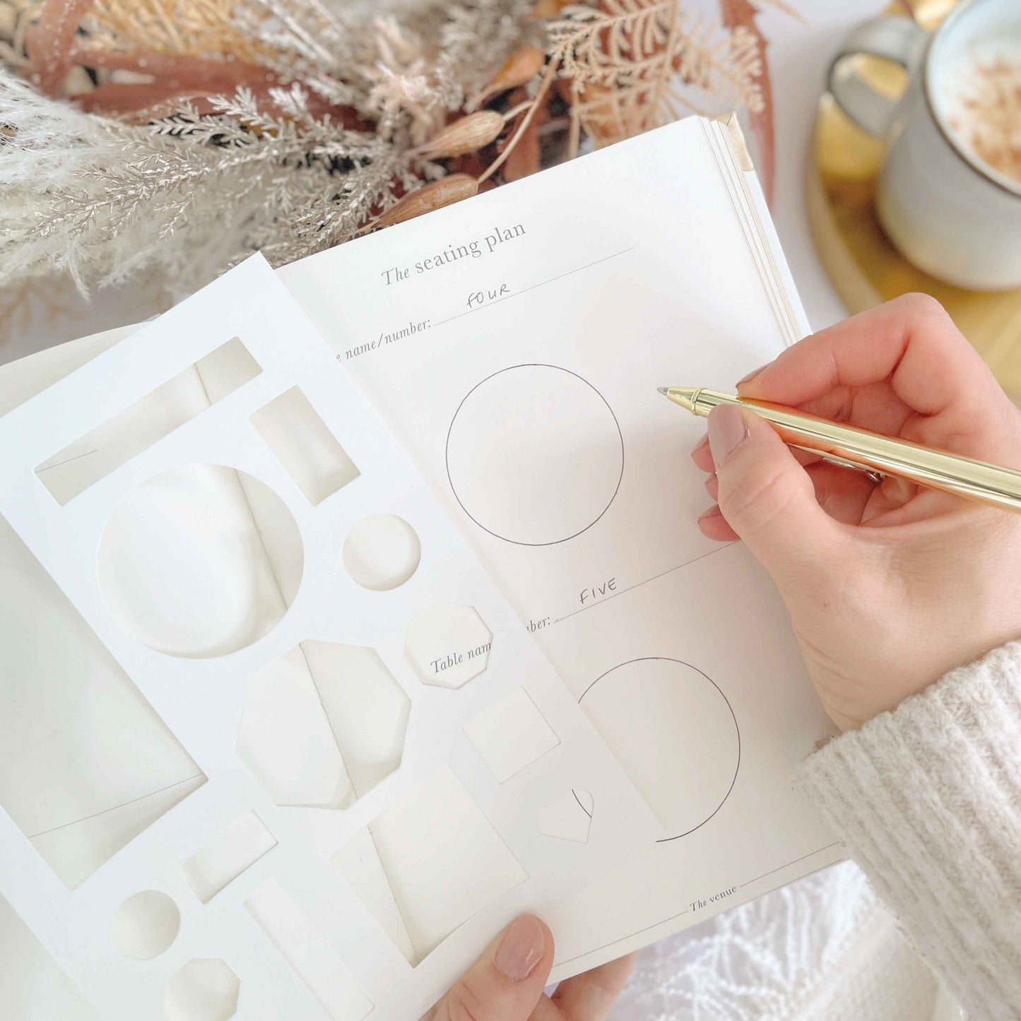 Navy Cloth Wedding Planner Book with Gold Foil + Gilt Edges