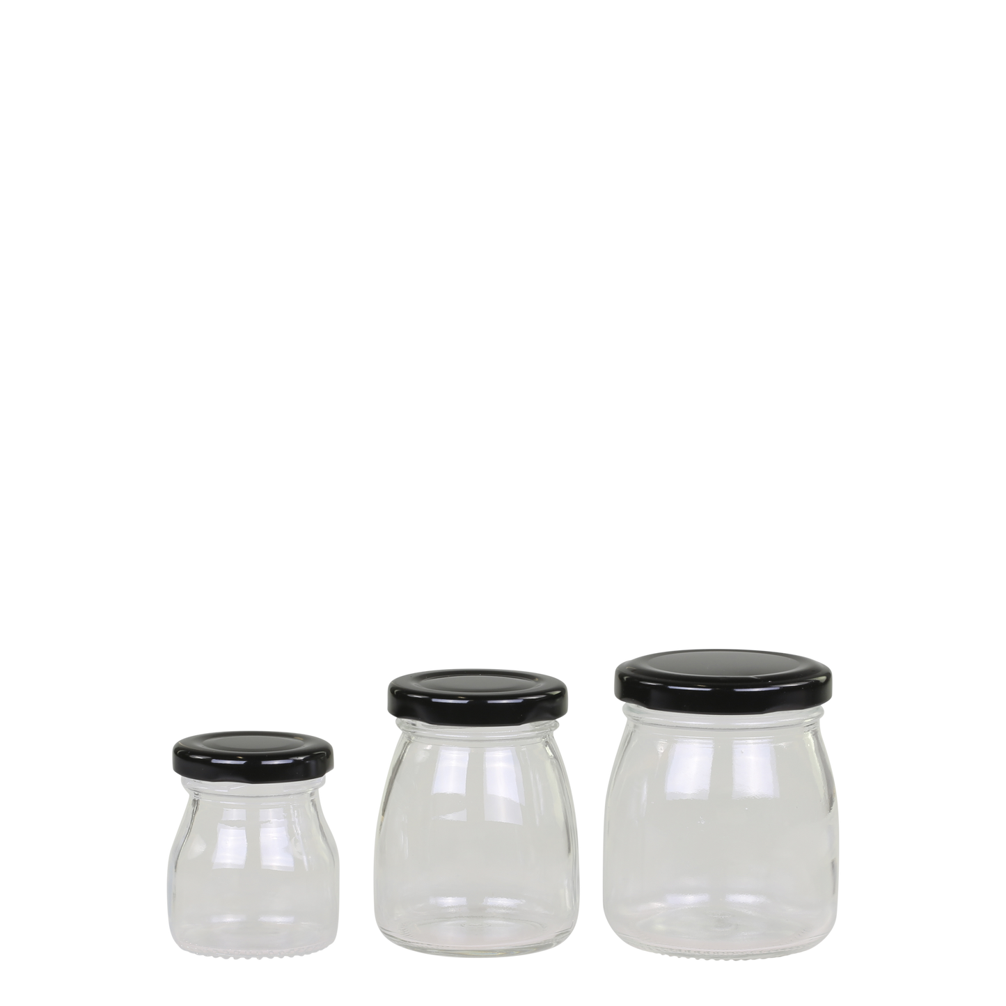 Storage jar w. black lid set of 3