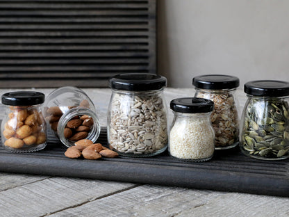 Storage jar w. black lid set of 3