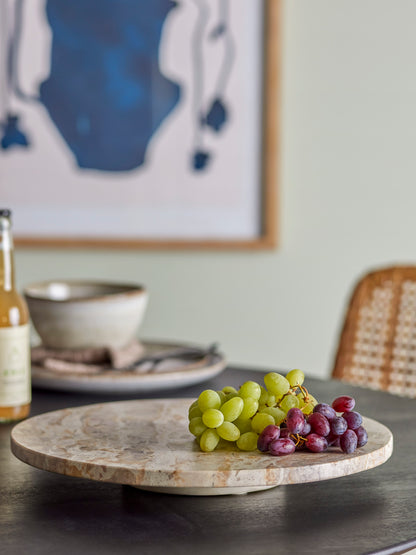 Brown Marble Turntable for serving food- Generosa Home