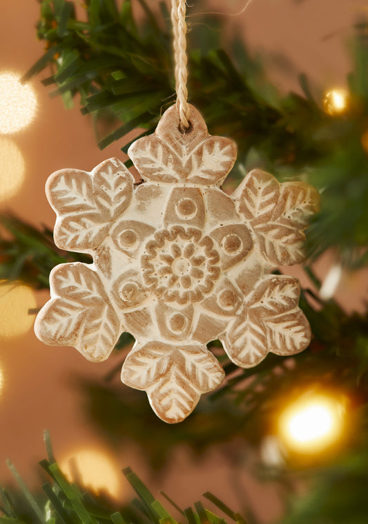 Terracotta Tree ornament- Snowflake